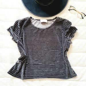 Black velvet crop top